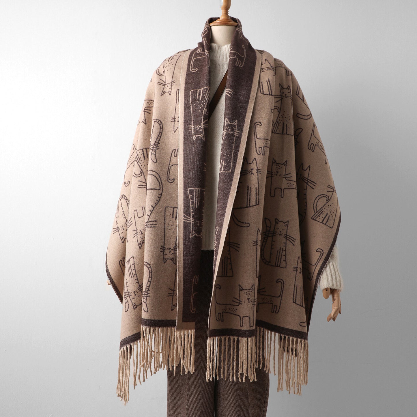 Printed Cashmere Shawl For Sun Protection In Autumn And Winter