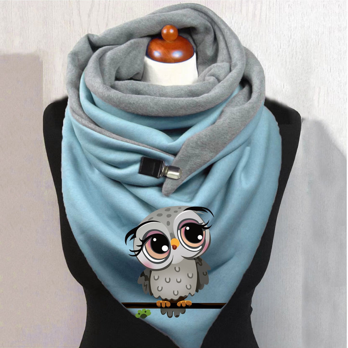 Women's Cotton Malaysia Warm Button Scarf