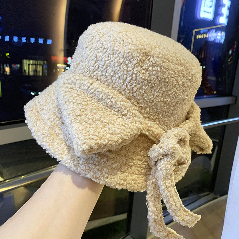Lamb Velvet Double-Sided Fisherman Hat Female Windproof Cap