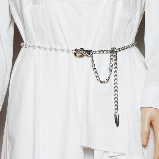 Summer Decoration Dress Waist Pin Buckle Chain Thin Belt