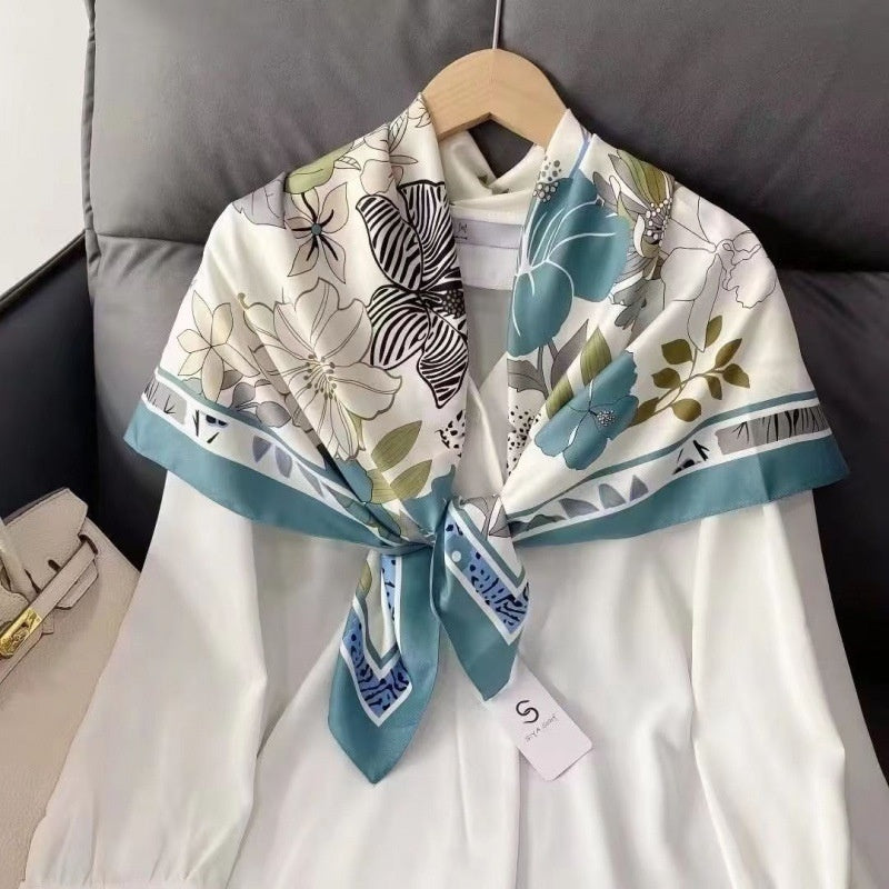 Women's Silk Scarf Strap Retro Tube Top Sun Protection