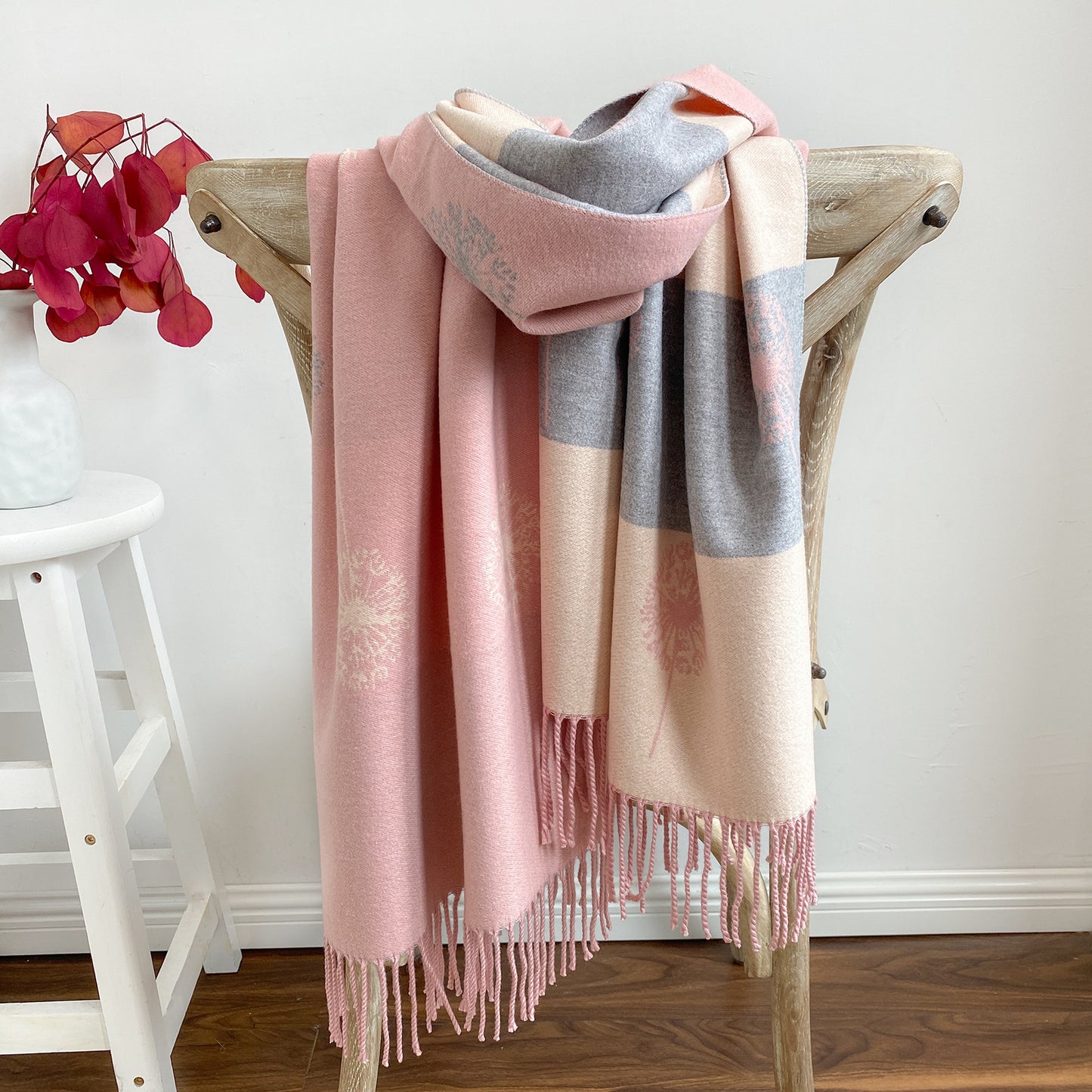 Autumn And Winter Cashmere Dandelion Jacquard Scarf
