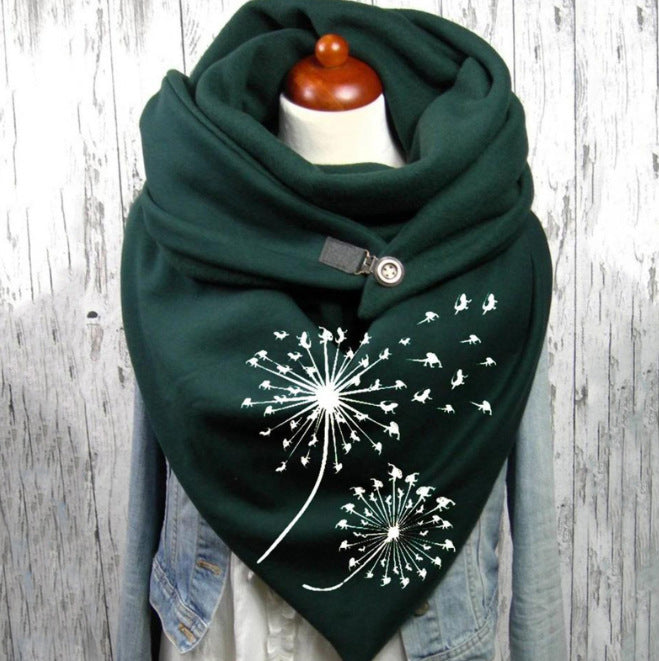 Women's Warm Cashmere Christmas Print Scarf