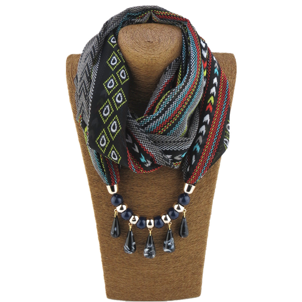 Acrylic Water Drop Beads Necklace Pendant Women's Jewelry Scarf