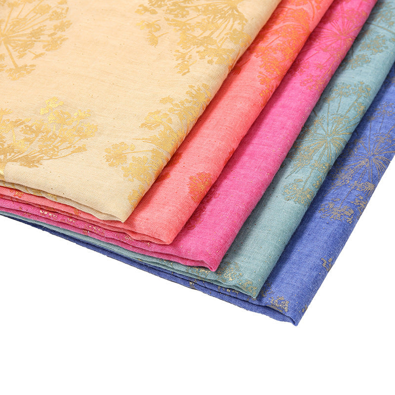 Vintage Bronzing Small Flower Cotton Scarf