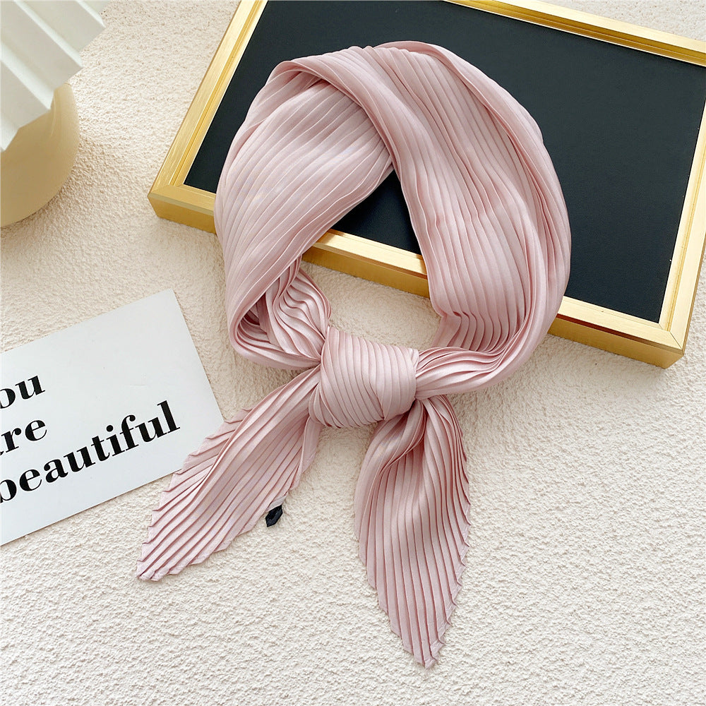 Women's Fashion Solid Color Pleated Scarf