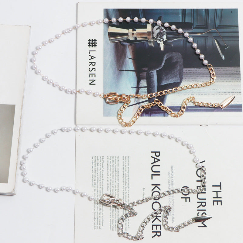 Summer Decoration Dress Waist Pin Buckle Chain Thin Belt