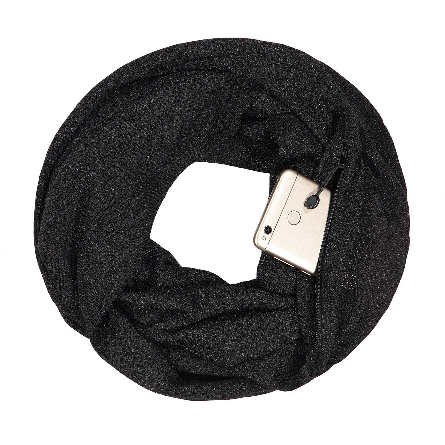 Autumn And Winter Golden Silver Couple Scarf Zipper Pocket Bib