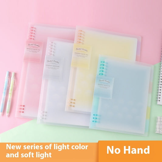 Loose Spiral Notebook Shell Pastel Cookie Soft Light Refill B5 Plaid Impression A5
