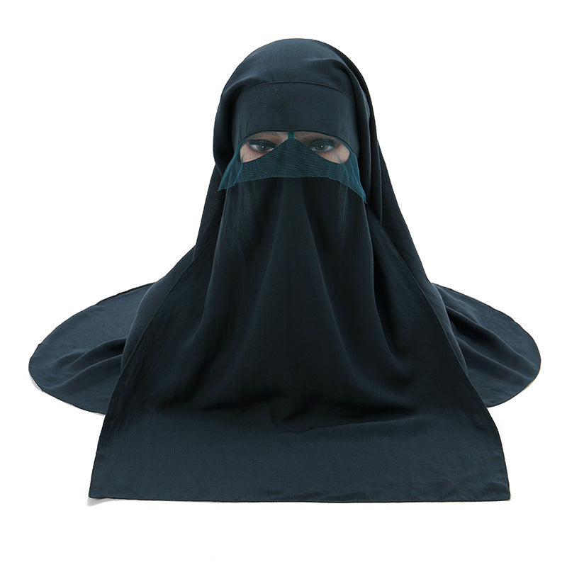 Chiffon Headscarf Mask Sun-proof Set