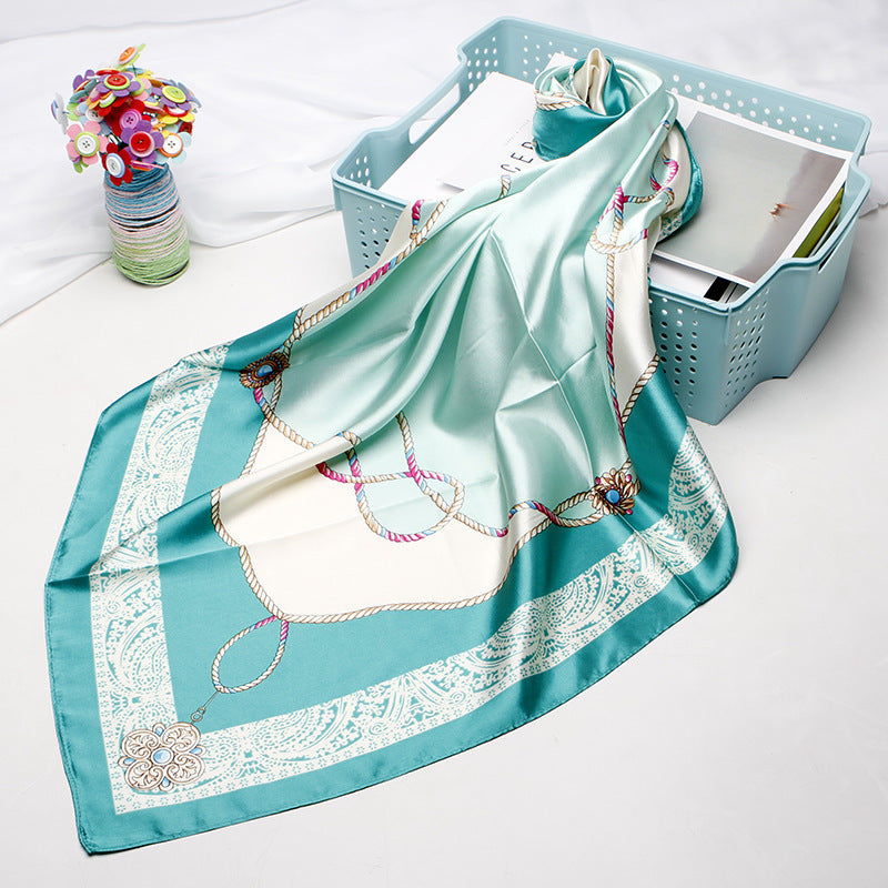 Women's Vintage Printed Silk Scarf