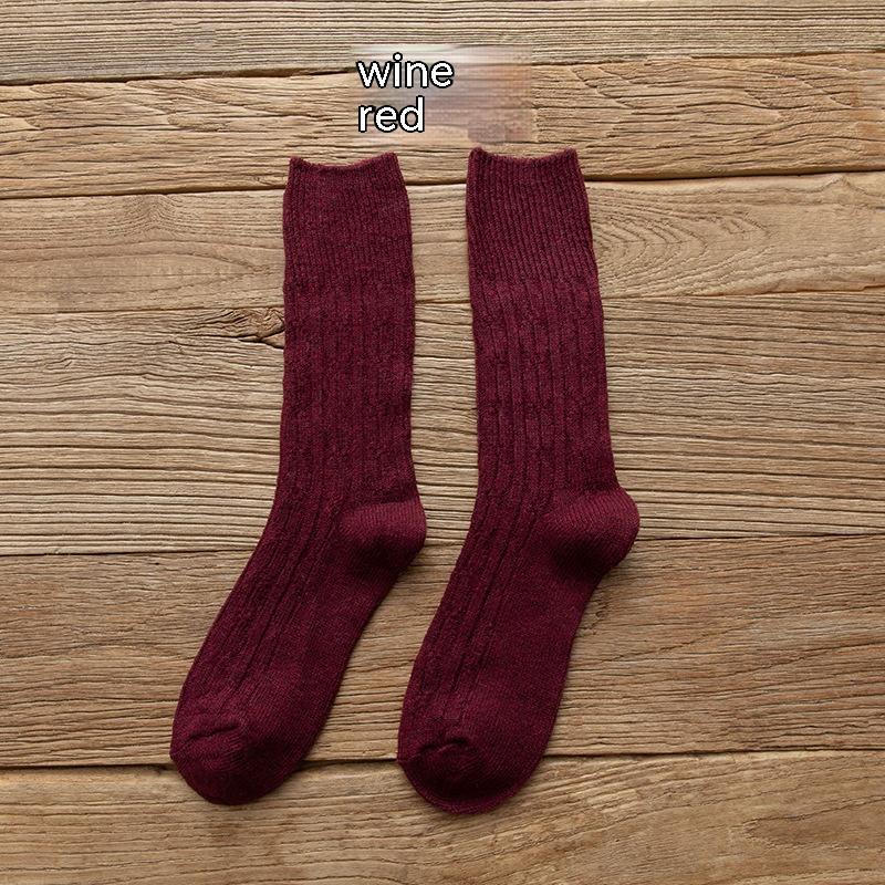 Women's Thickened Keep Warm Pure Color Retro Stockings
