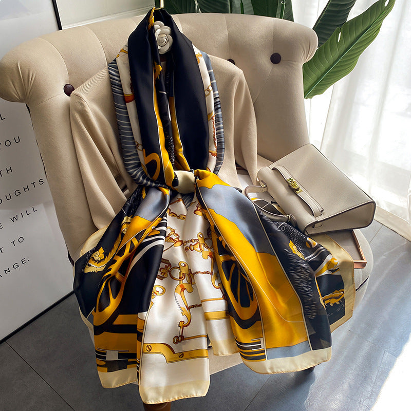 Women's Retro Fashion Decorative Scarf New Silk Satin
