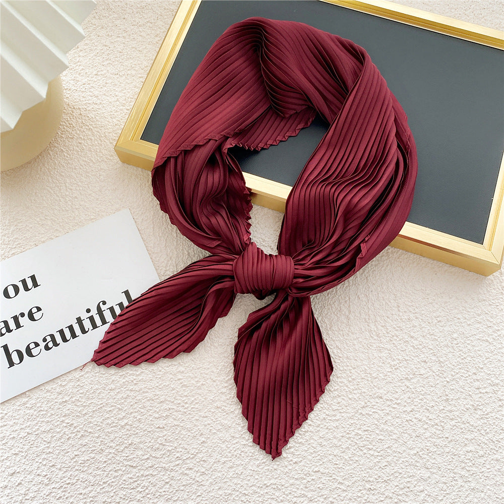 Women's Fashion Solid Color Pleated Scarf