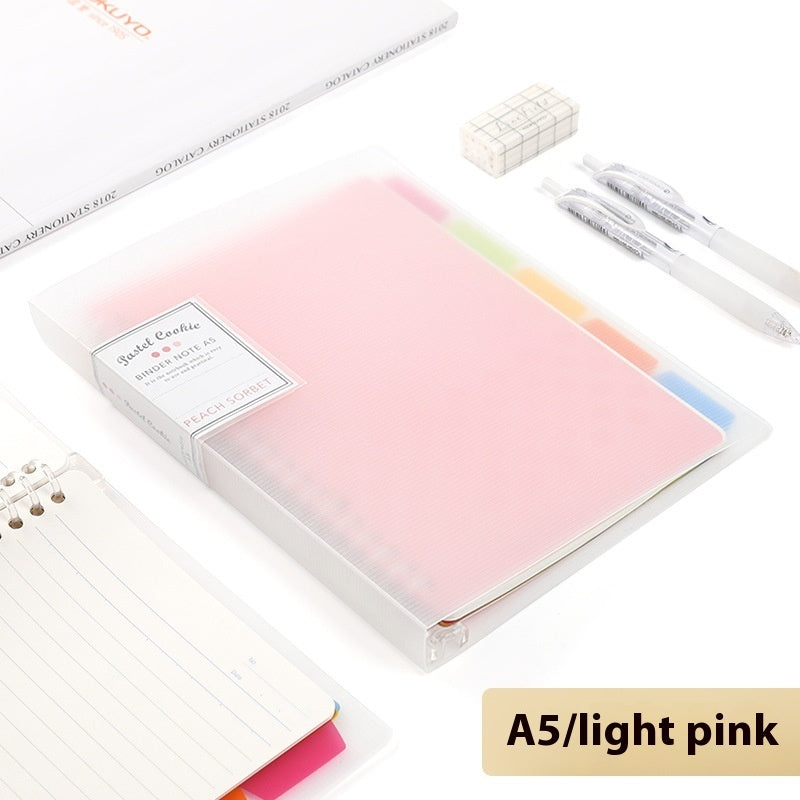 Loose Spiral Notebook Shell Pastel Cookie Soft Light Refill B5 Plaid Impression A5