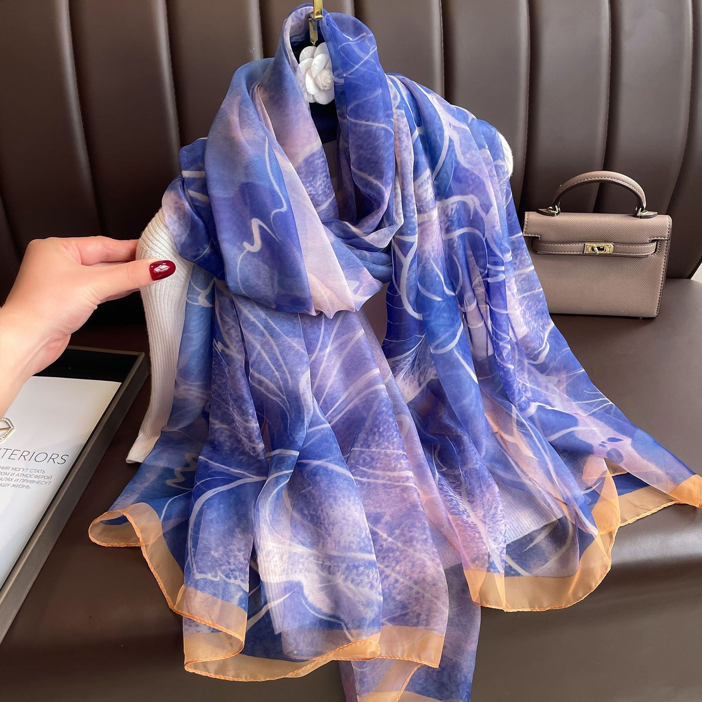 Yourou China Rose Printed Scarf