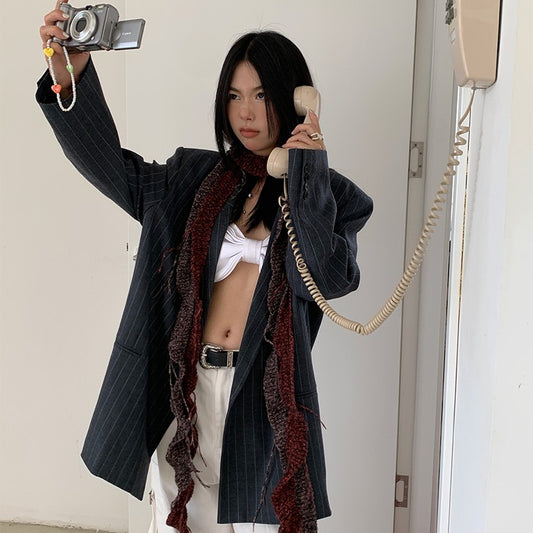 Irregular Tassel Woven Fine Scarf