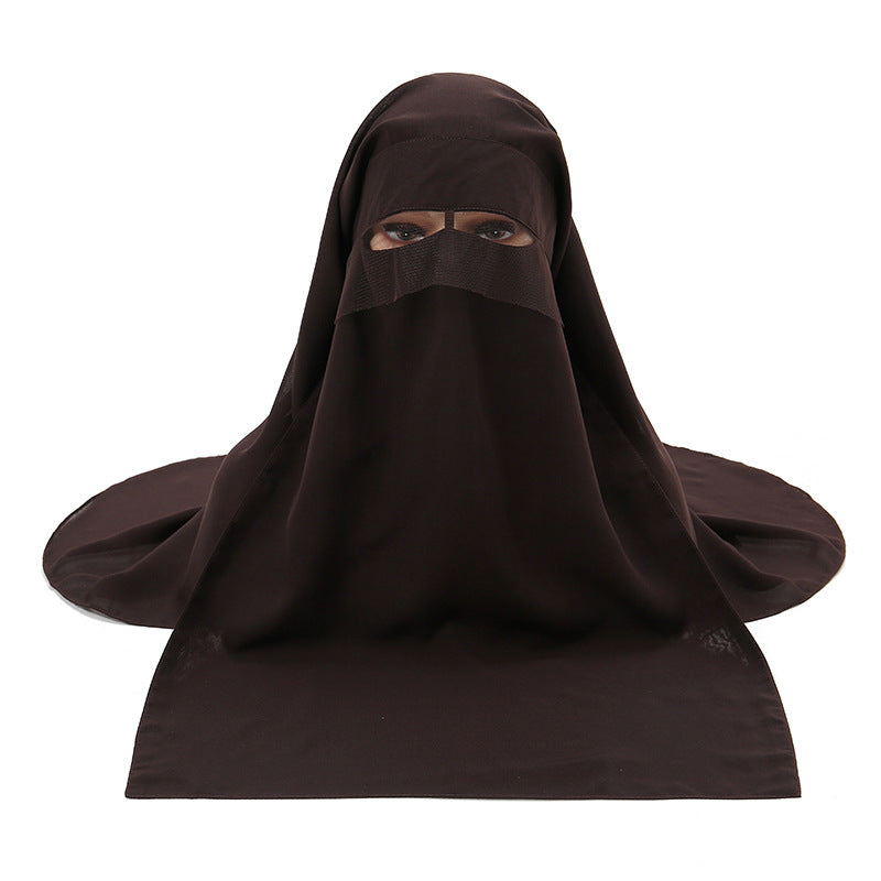 Chiffon Headscarf Mask Sun-proof Set