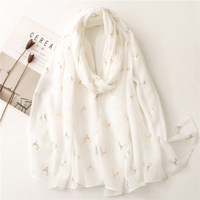 Fresh Warm Warm Wind Voile Cotton And Linen Feel Scarf