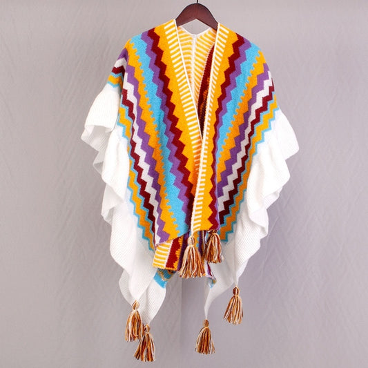 Ethnic Style Travel Cloak Scarf Dual-use