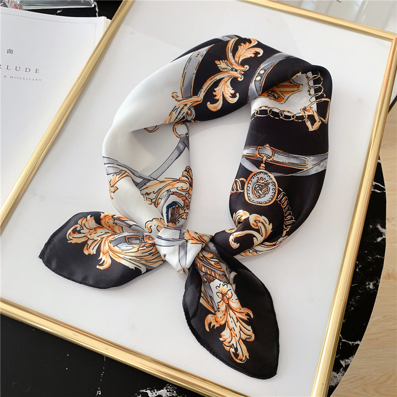 All-match Tying Bag Headband Color Matching Silk Scarf
