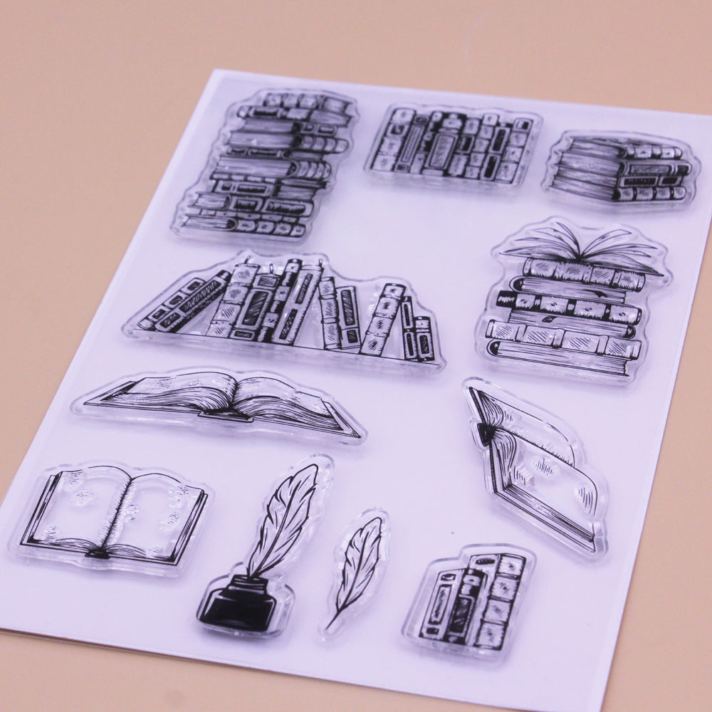Portable Book Hand Account Transparent Silicone Stamp