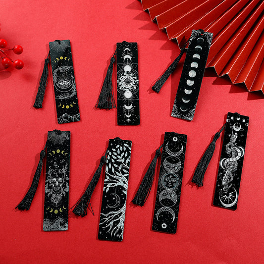 Creative Skull Pattern Acrylic Tassel Reading Decoration Bookmark