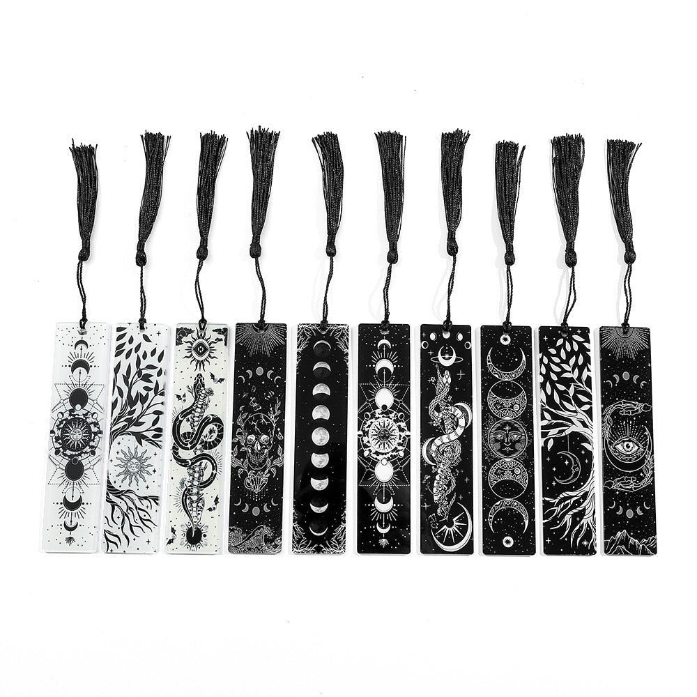 Creative Skull Pattern Acrylic Tassel Reading Decoration Bookmark