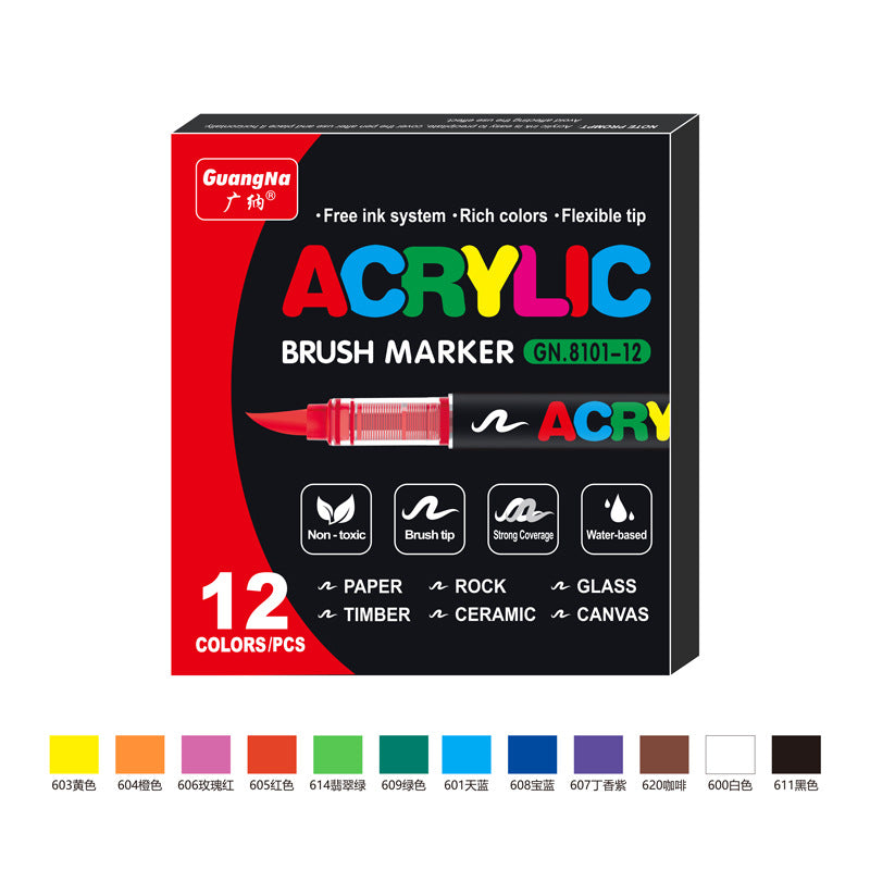 Straight Liquid Acrylic Marker Pen Soft Head Art Hand Painting Graffiti