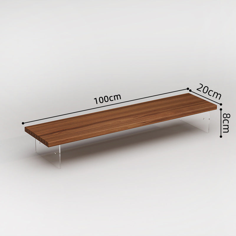 Acrylic Wood Board Computer Riser Office Desktop Storage Rack