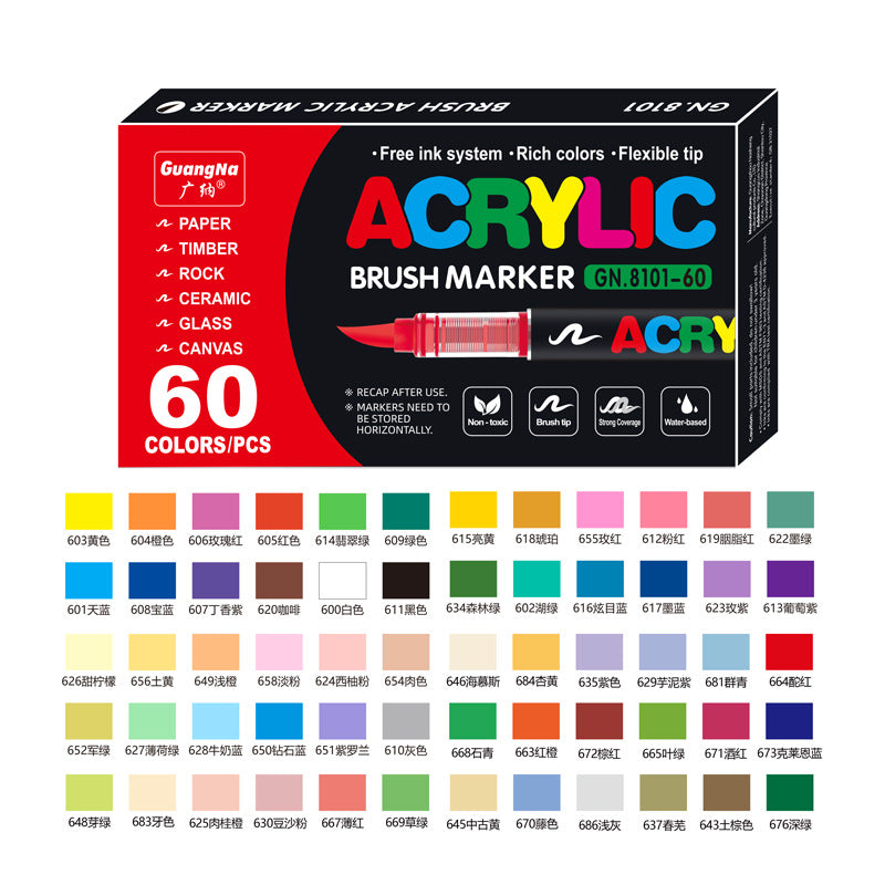 Straight Liquid Acrylic Marker Pen Soft Head Art Hand Painting Graffiti