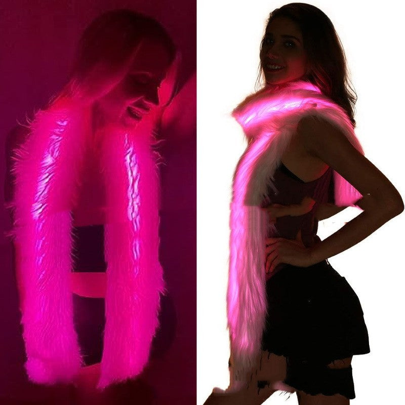 Fur Scarf LED Luminous Men And Women