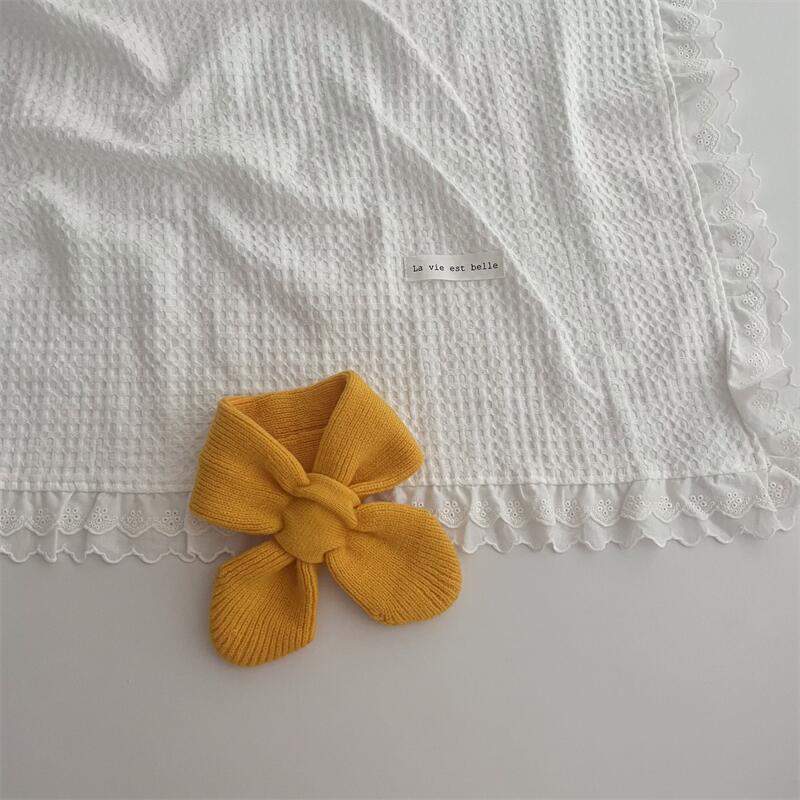Korean Version Of Solid Color Knitted Cross Small Scarf