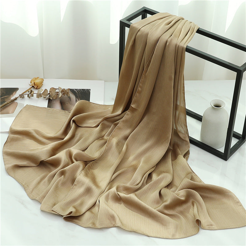 Solid Color Silk Scarf Basic All-matching