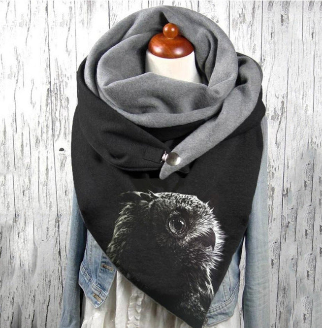 Women's Warm Cashmere Christmas Print Scarf