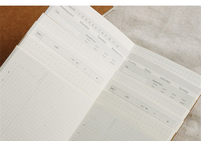 Travel Cowhide Diary Standard Refill Inner Core