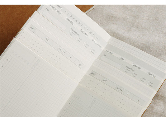 Travel Cowhide Diary Standard Refill Inner Core