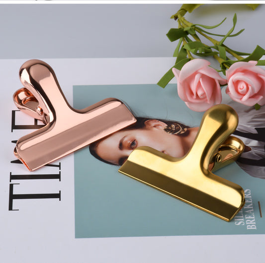 Light Luxury Stainless Steel Bill Office File Dovetail Clip
