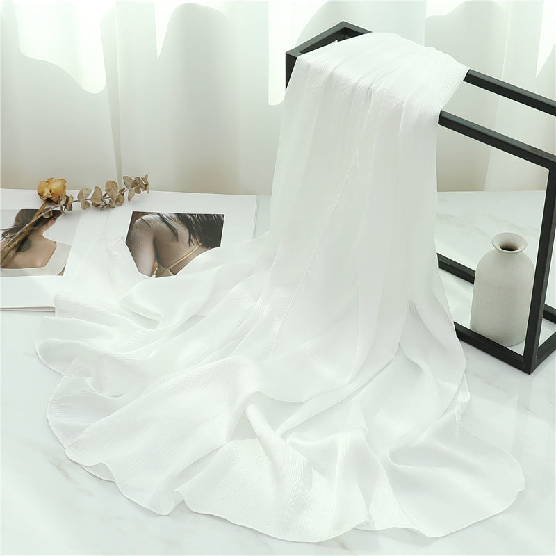 Solid Color Silk Scarf Basic All-matching