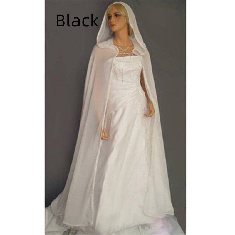 Chiffon Translucent Cape Hooded Shawl Girl