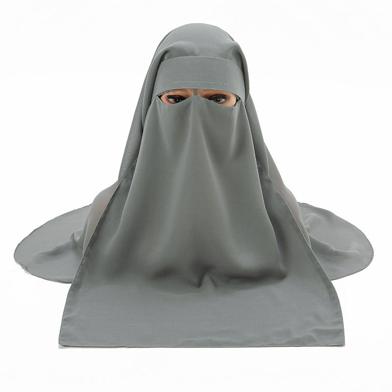 Chiffon Headscarf Mask Sun-proof Set