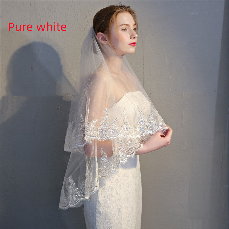 Hair Combed Fine Sequins Lace Headdress