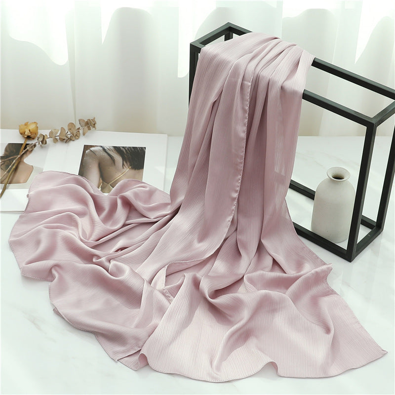 Solid Color Silk Scarf Basic All-matching