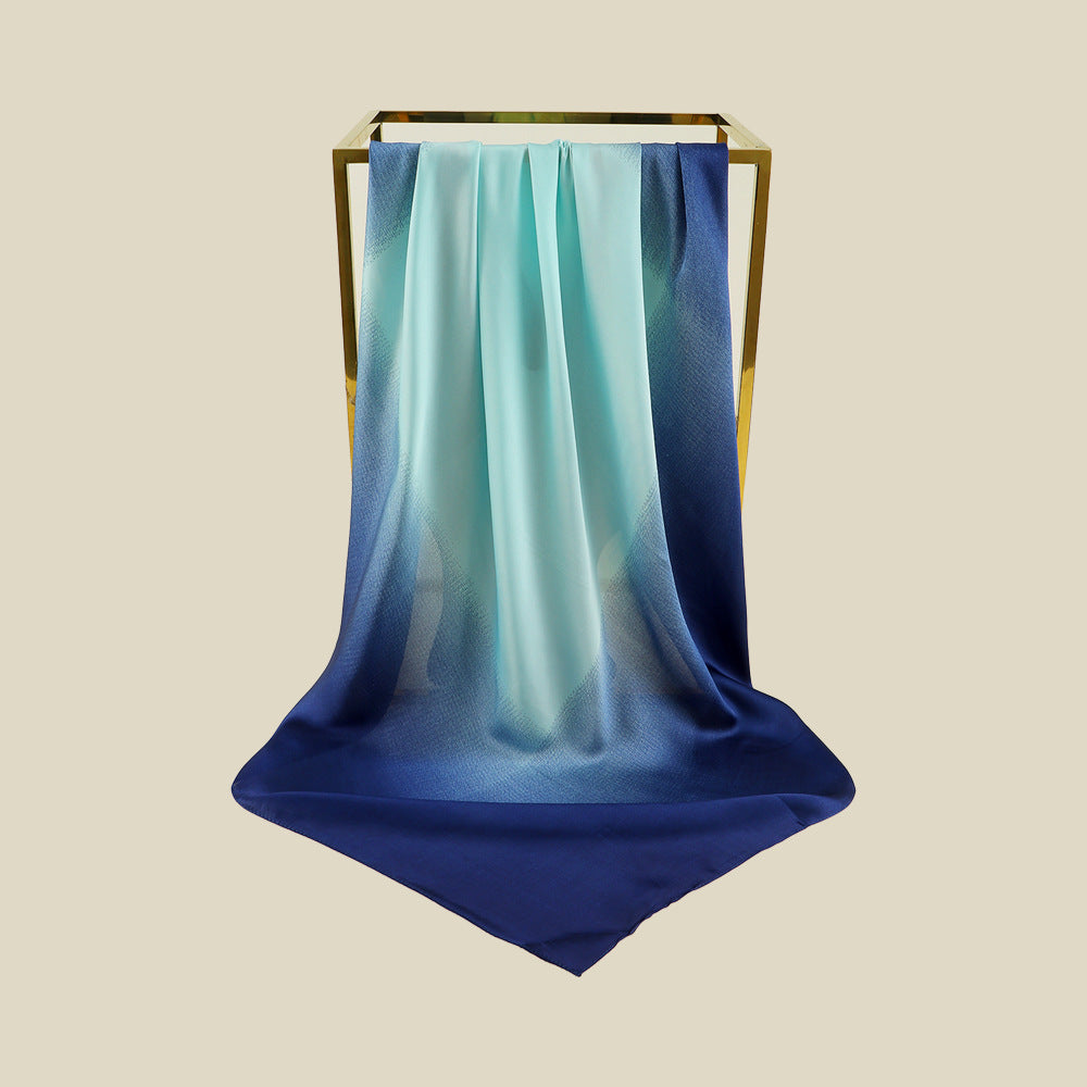 Gradient Color Artificial Silk Square Scarf 90cm Fashion All-match Scarf