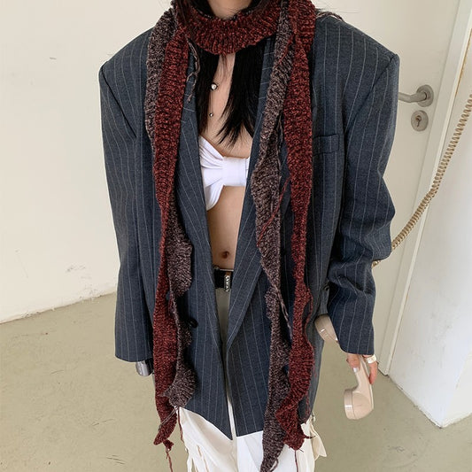 Irregular Tassel Woven Fine Scarf