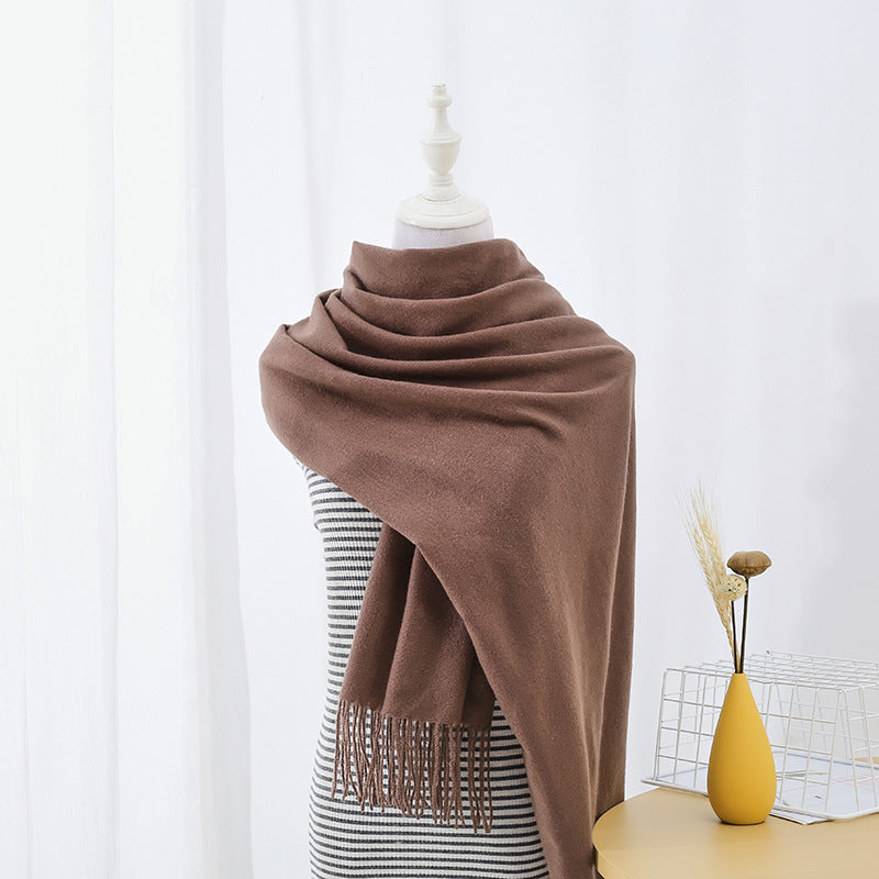 Solid Colored Long Towel Thickened For Warmth
