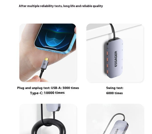 11-in-1 Expansion Dock Typ-c HUB Multi-function Gigabit Network Port Cable Seperater