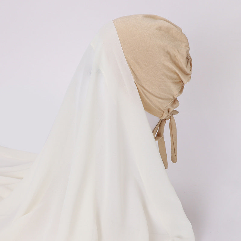 Pearl Chiffon With Elastic Bottoming Hood Scarf