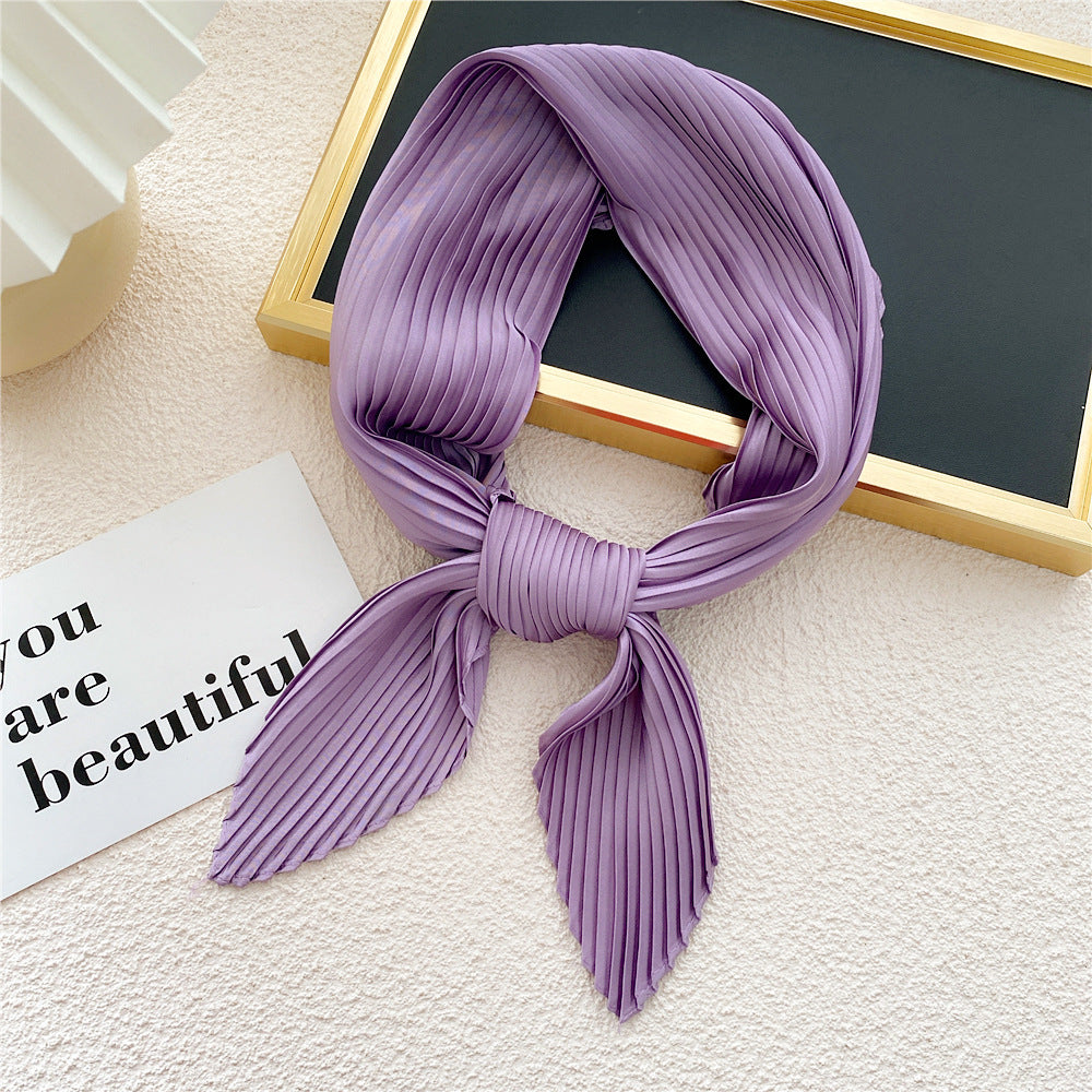 Women's Fashion Solid Color Pleated Scarf