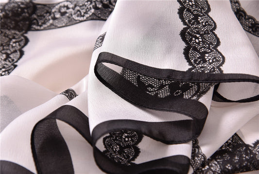 Women's Thick Fashion Lace Scarf Sunscreen Silk